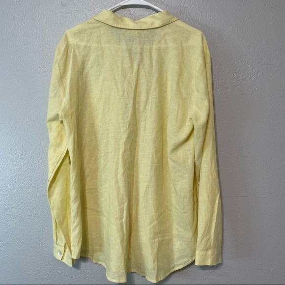 Cooper and Ella Linen Blend Pastel Yellow Blouse - Picture 6 of 6